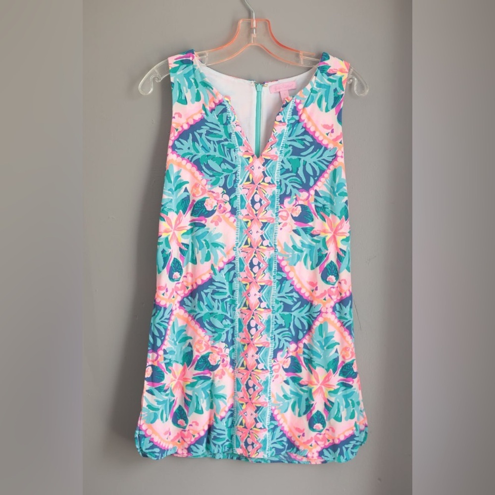 LILLY PULITZER- Tanya Romper Seaside Aqua Summer Beach Travel Pool Resort Sz 0